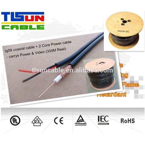 RG59 CCTV siamese cable,rg59 with power cable security cable,rg59 integrated cable